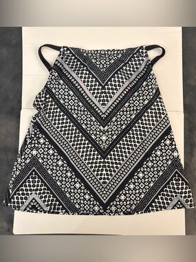 24th & Ocean Tankini Swim Top Women Large Black White Geometric High Neck Large